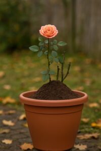 zimowe okrycie w pojemnikach