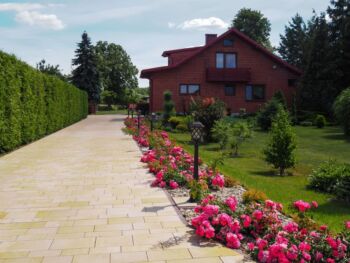 rabata różana stworzona z róż okrywowych